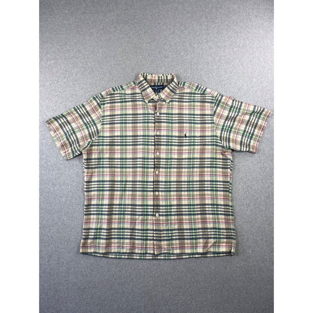 Vintage Polo Ralph Lauren Greggor Shirt Mens XL Multicolor Plaid Button Down